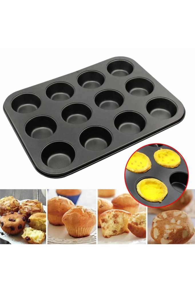 12'li Yapışmaz Muffin Cupcake Kek Kalıbı