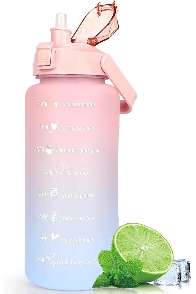 1500 Ml Pipetli Renkli Matara Pembe