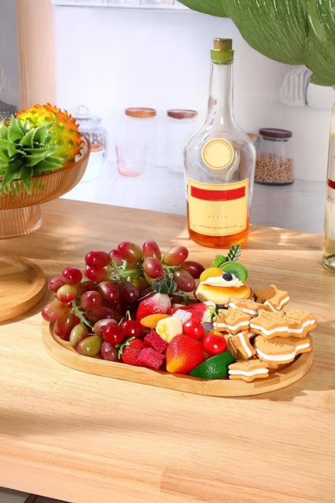 2’li Oval Bambu Sunum Tabağı Seti