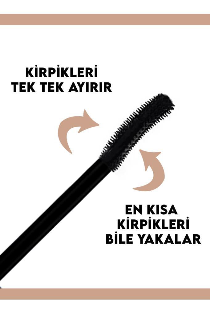 2'li Set Big Eye Suya Dayanıklı Gold Ambalajlı Maskara + Siyah Göz Kalemi