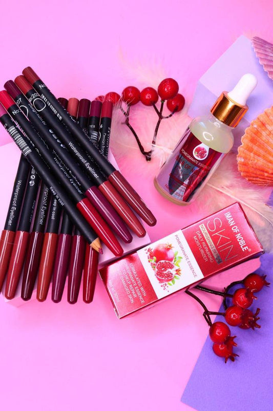 (KIRILABİLİR) 2'li Set Narlı Besleyici Yüz Serumu 30 mL + 12'li Dudak Kalemi