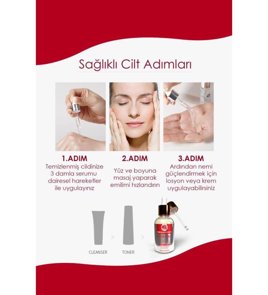 (KIRILABİLİR) 2'li Set Narlı Besleyici Yüz Serumu 30 mL + Tekli Armut Sünger
