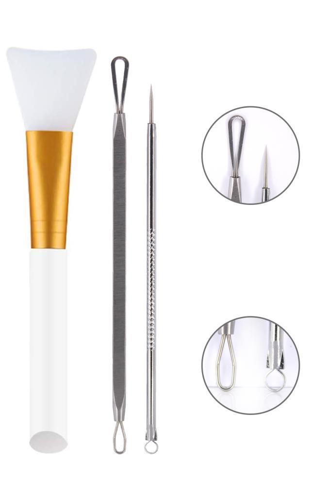2'li Set Silikon Maske Sürme Aparatı + 2'li Siyah Nokta Temizleyici Komedon