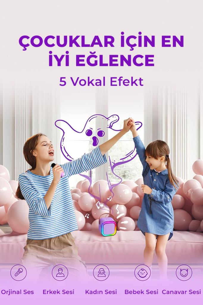 2 Mikrofonlu Karaoke Hoparlör Seti