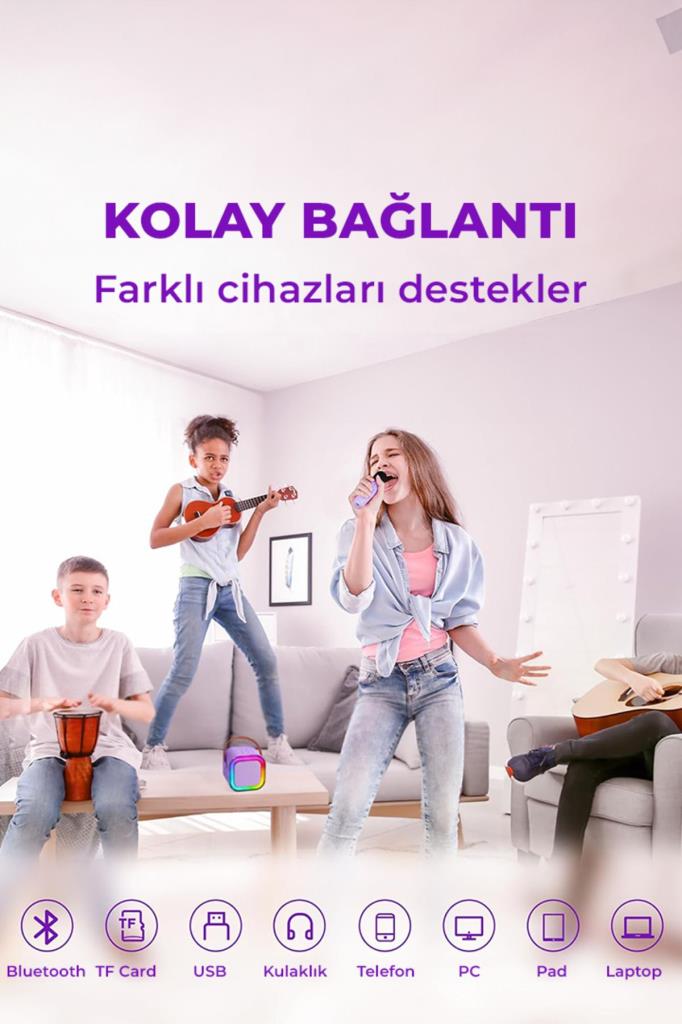 2 Mikrofonlu Karaoke Hoparlör Seti