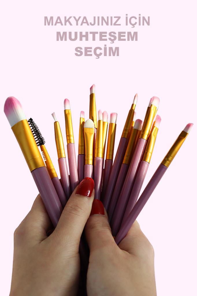 20'li Makyaj Fırça Seti Pembe