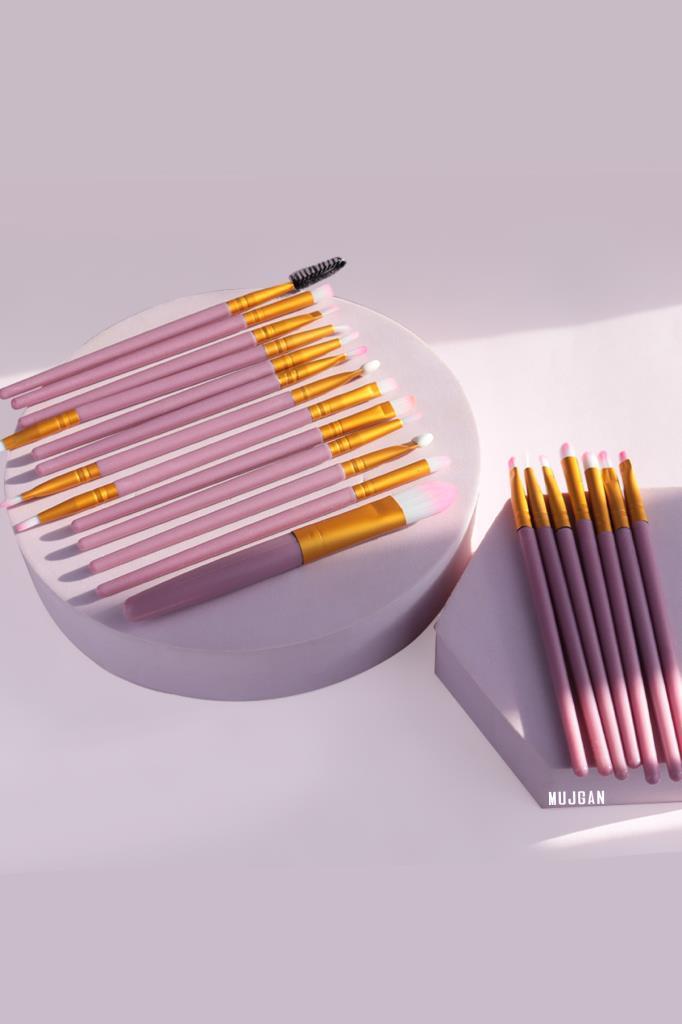 20'li Makyaj Fırça Seti Pembe