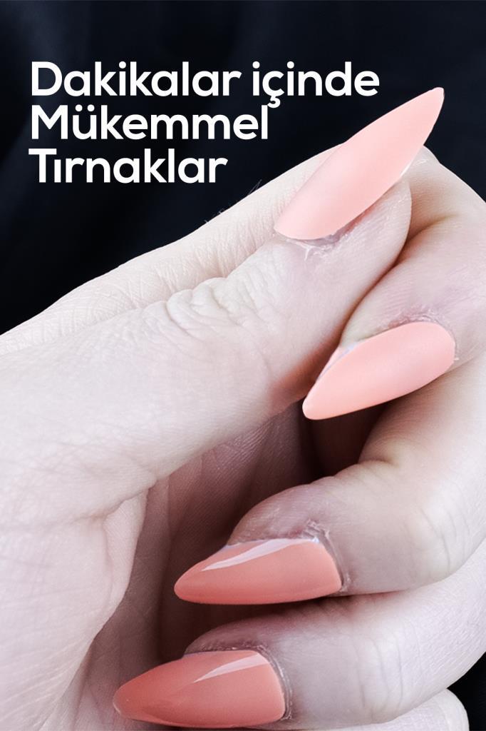 24'lü Siyah Mat - Parlak Karışık Takma Tırnak T-70