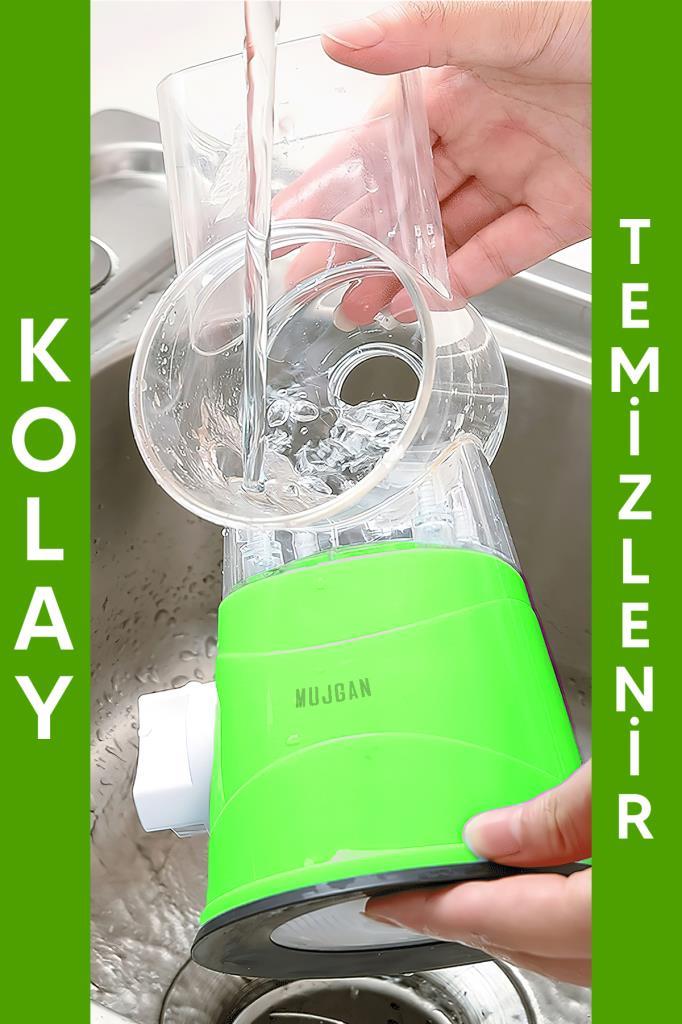 3 Aparatlı Vakumlu Sebze Meyve Doğrayıcı Yeşil