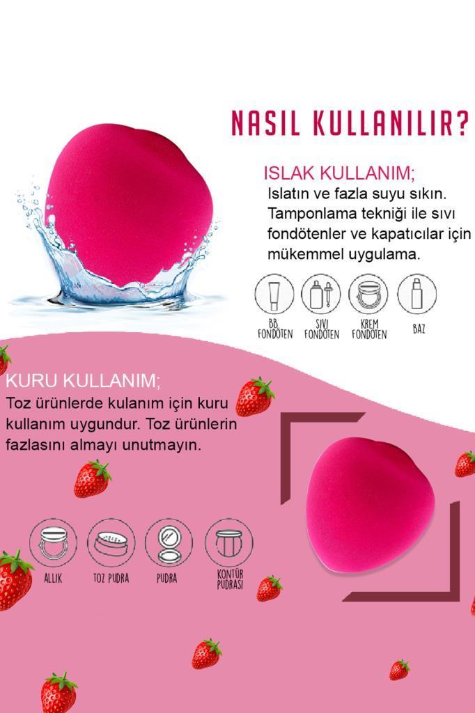 3'lü Meyveli Süngerler Çilek