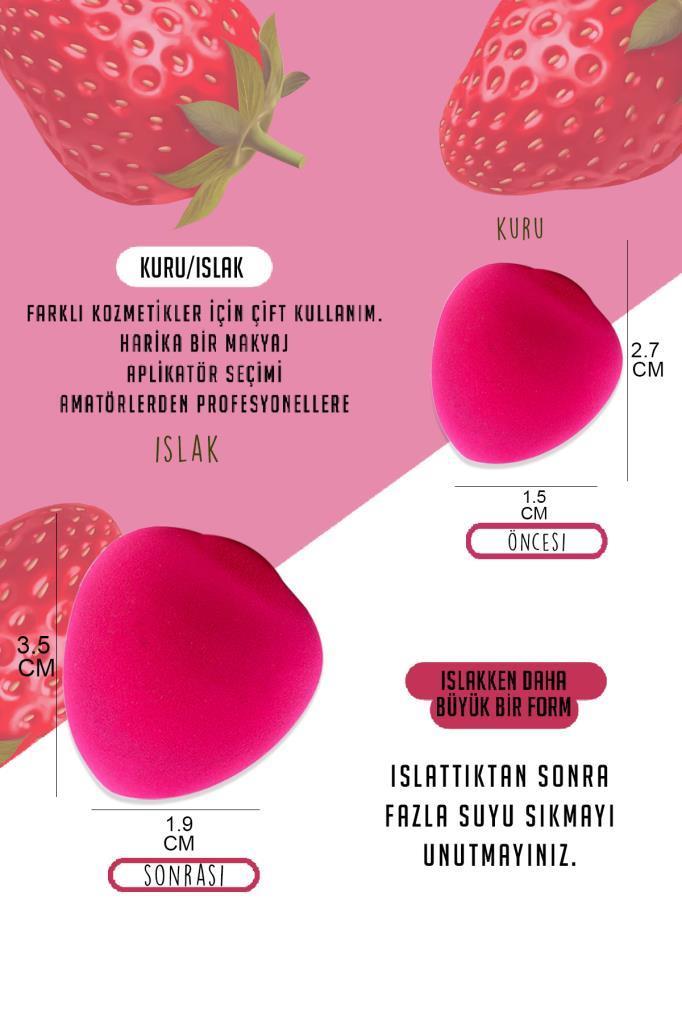 3'lü Meyveli Süngerler Çilek