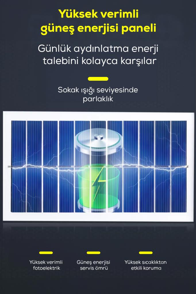 3 Modlu, Hareket Sensörlü, Su Geçirmez, Uzaktan Kumandalı Solar LED Lamba
