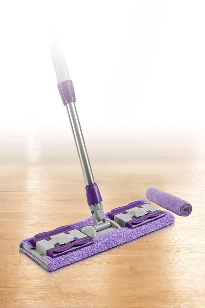 360 Derece Dönen Uzayabilen Saplı Mop Mor