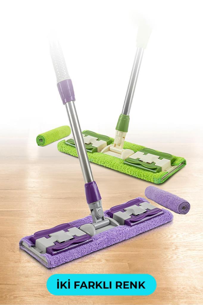 360 Derece Dönen Uzayabilen Saplı Mop Mor
