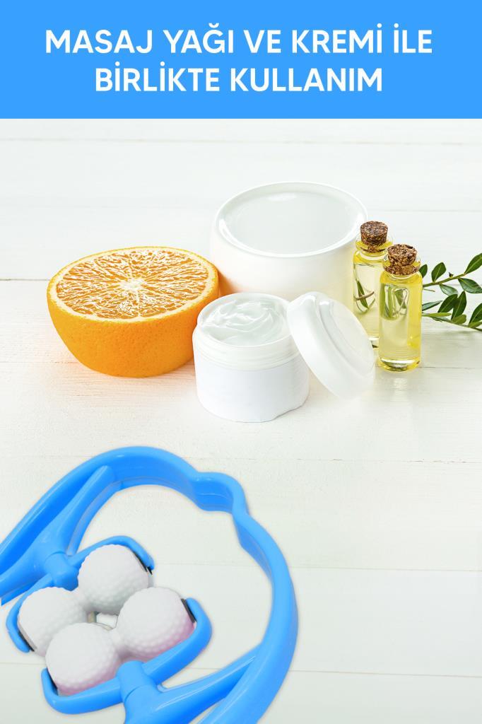 4 Tekerlekli Boyun Masaj Aleti Mavi