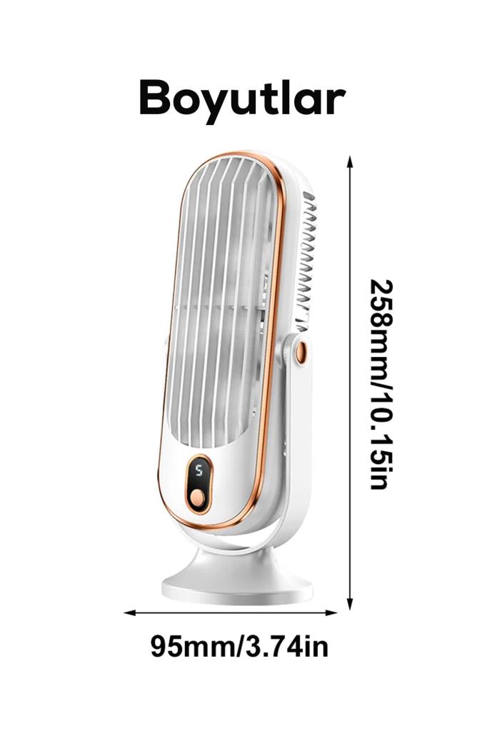 5 Kademeli Çift Fanlı Şarjlı Fan - 720° Dönebilir