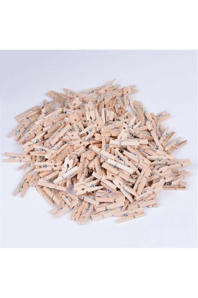 50 Adet Ahşap Mini Mandal