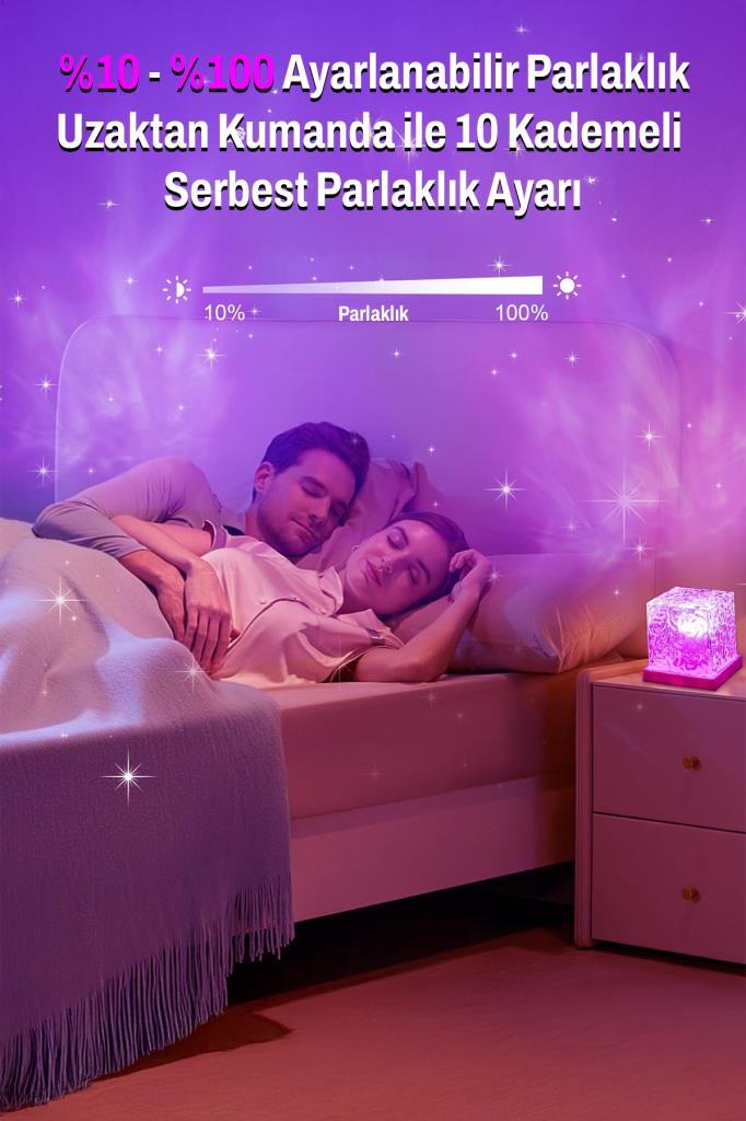 Uzaktan Kumandalı 16 Işık Modlu Okyanus Dalgası Efektli Gece Lambası