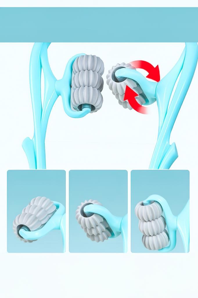 6 Tekerlekli Boyun Masaj Aleti Mavi