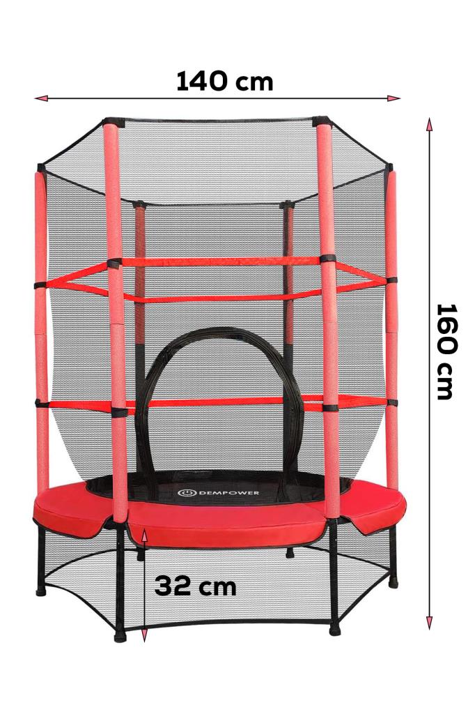 60 Kg Taşıma Kapasiteli 160x140 cm Koruma Fileli Çocuk Trambolin
