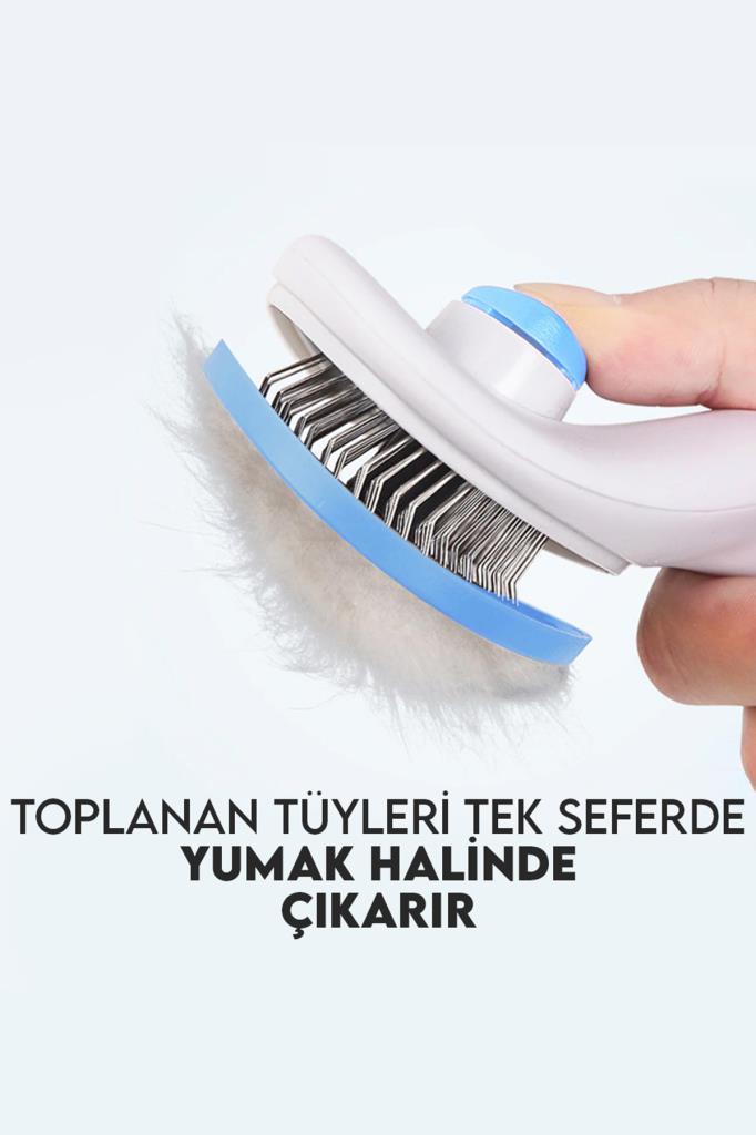 Arkadan Basmalı Evcil Hayvan Tarağı Mavi Renk