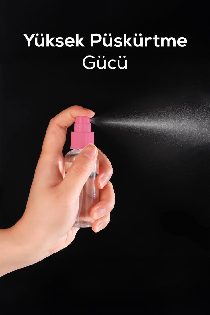 Çantalı 5’li Seyahat Boy Mini Şişe Seti Pembe Renk