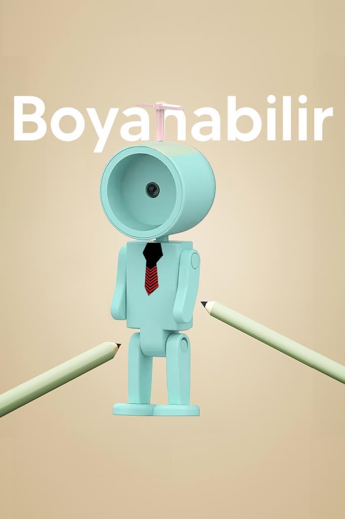 Çok Amaçlı Robot Şekilli Gece Lambası Mavi Yuvarlak