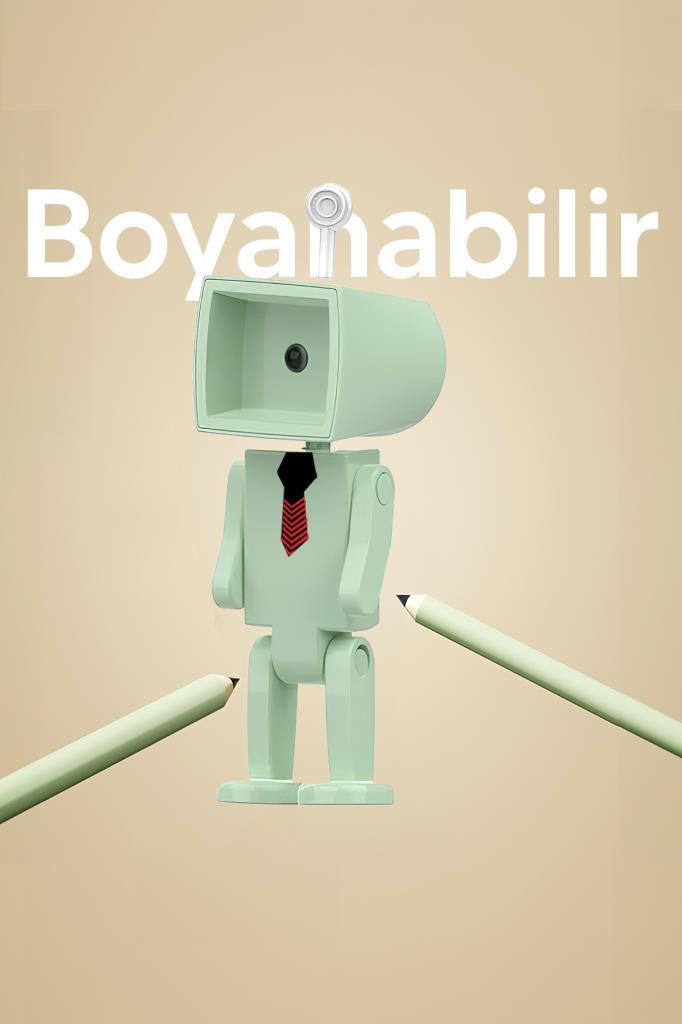 Çok Amaçlı Robot Şekilli Gece Lambası Yeşil Kare