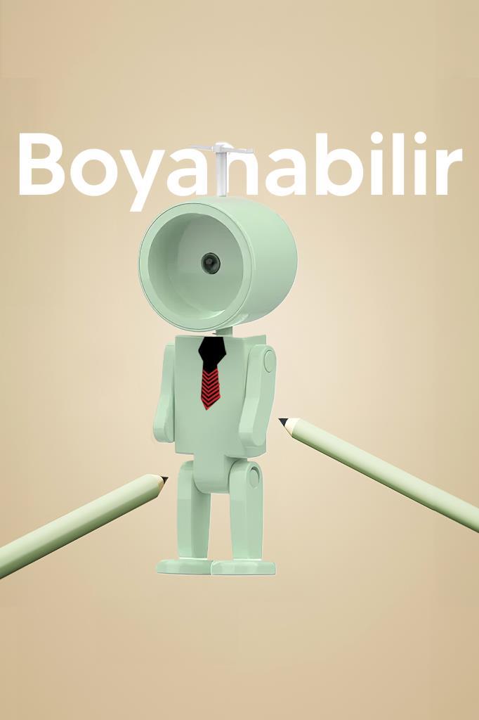 Çok Amaçlı Robot Şekilli Gece Lambası Yeşil Yuvarlak