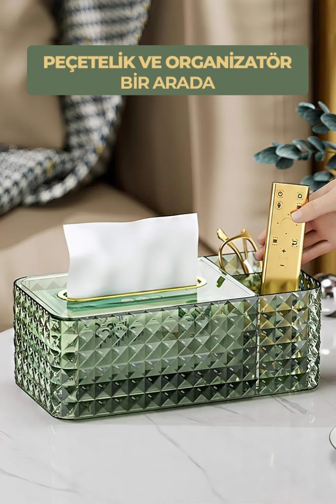Diamond Peçetelikli Çok Amaçlı Organizer Yeşil