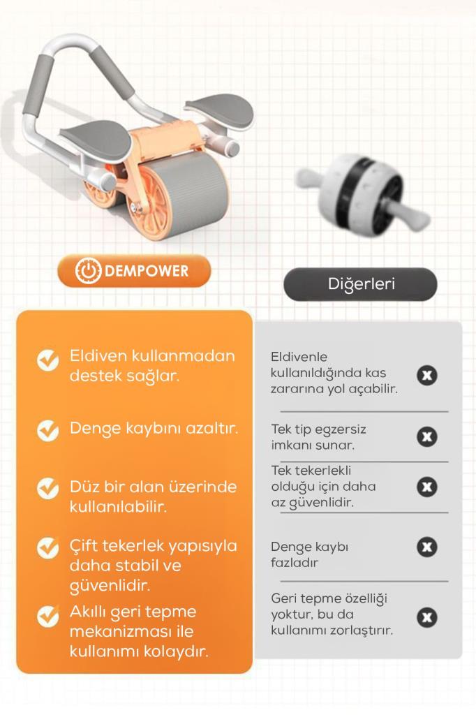 Dirsek Destekli Karın Egzersiz Mekik Aleti