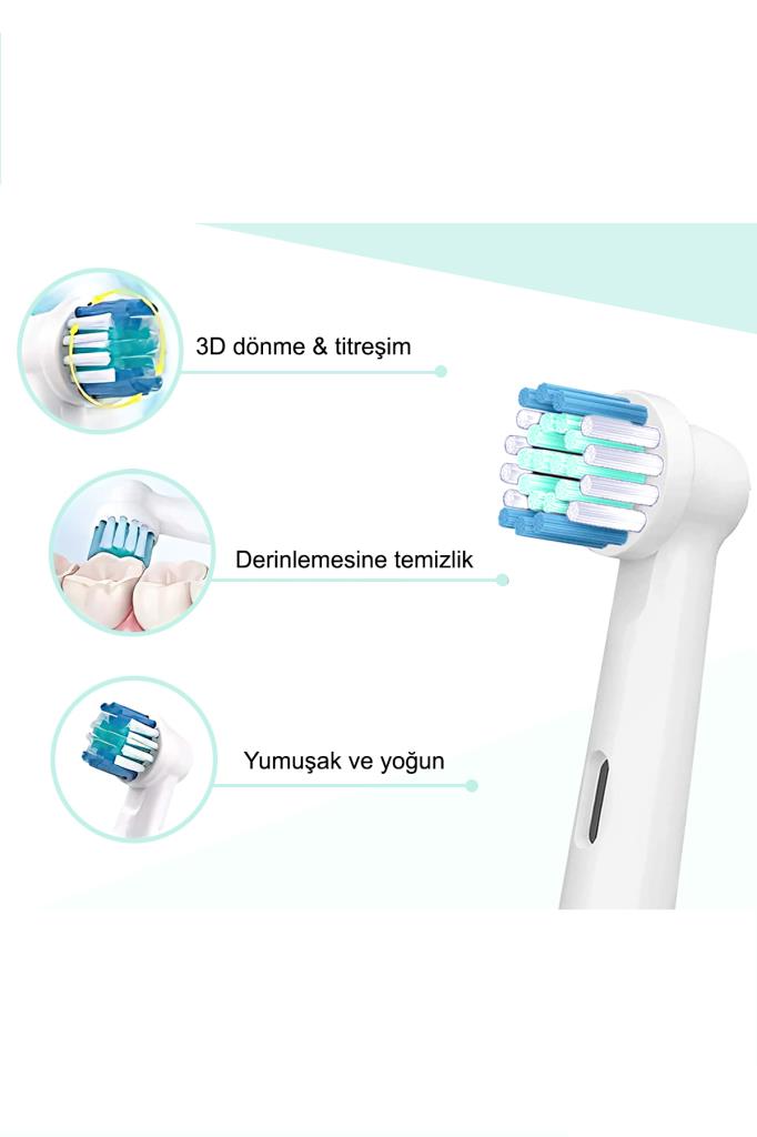 Diş Fırçasına Uyumlu Yedek Başlık 4'lü Fırsat Paket