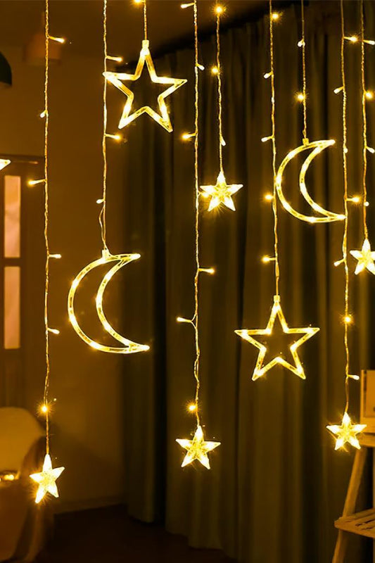 (KIRILABİLİR) DP-45 Gün Işığı 5 Metre Ay + Yıldız Şekilli Perde Led
