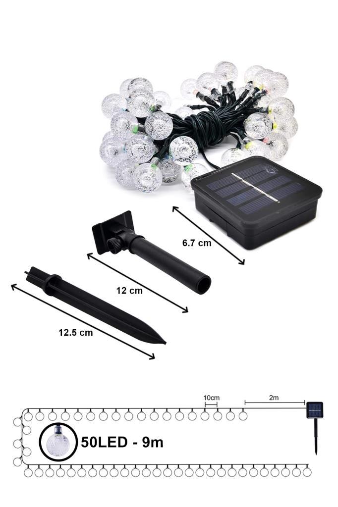 (KIRILABİLİR) DP-56 Dekoratif 50 Ledli Su Geçirmez Bahçe Lamba 9 Metre