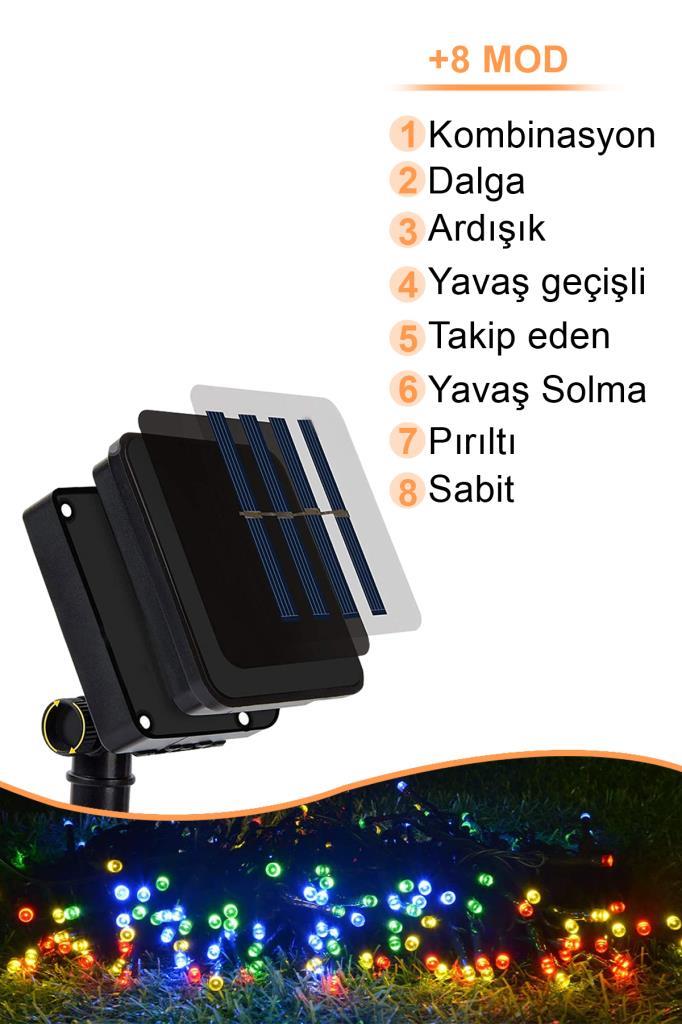 (KIRILABİLİR) DP-56 Dekoratif 50 Ledli Su Geçirmez Bahçe Lamba 9 Metre