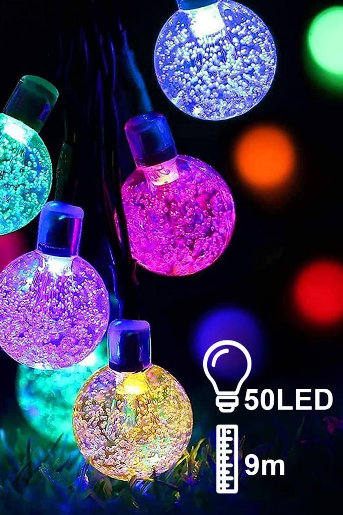 (KIRILABİLİR) DP-56 Dekoratif 50 Ledli Su Geçirmez Bahçe Lamba 9 Metre