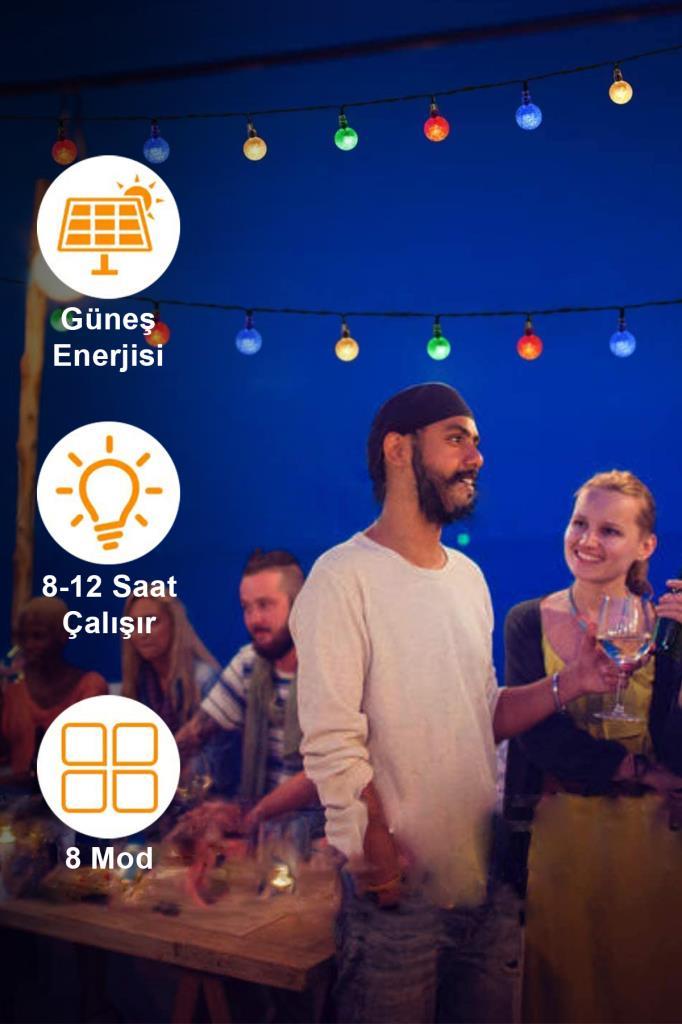 (KIRILABİLİR) DP-56 Dekoratif 50 Ledli Su Geçirmez Bahçe Lamba 9 Metre
