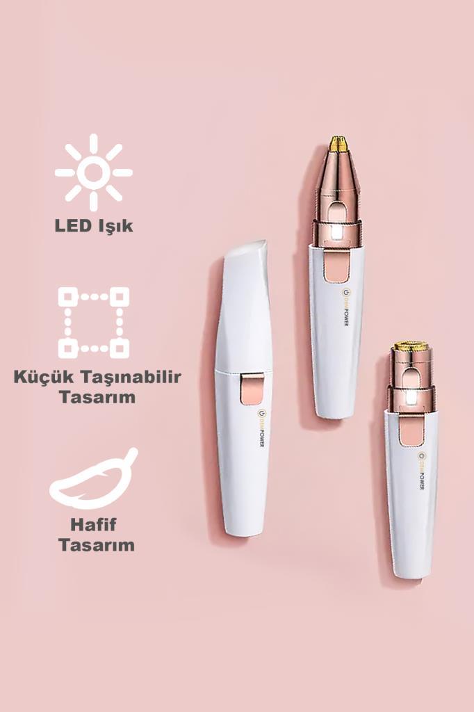 DP-63 2 Başlıklı Flawless Yüz Tüy Alıcı Kaş Bıyık Kıl Epilasyon Aleti