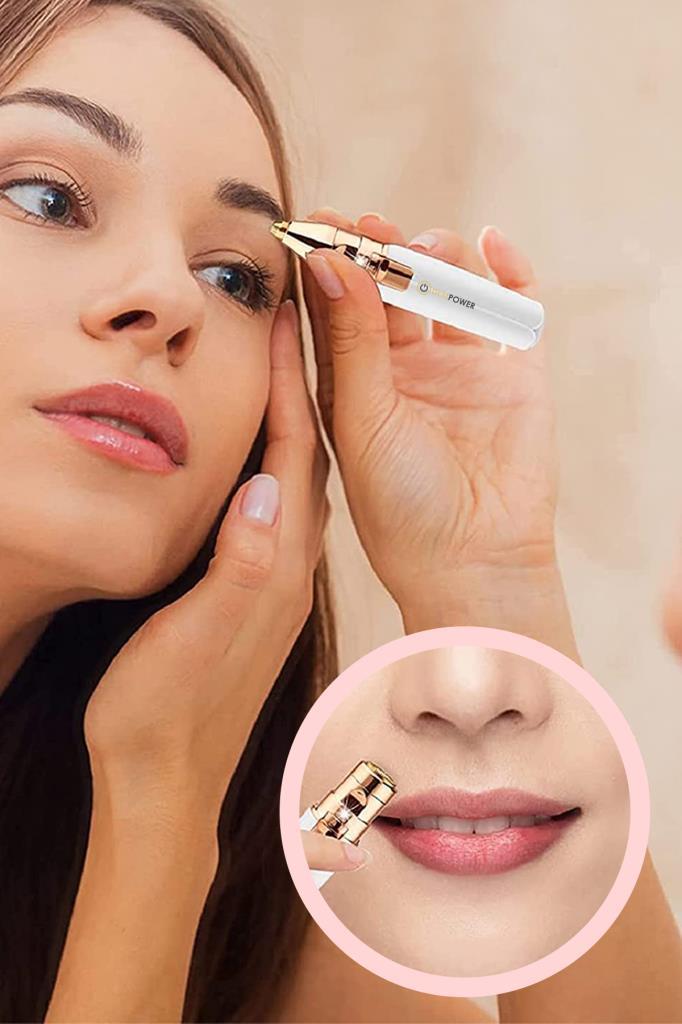 DP-63 2 Başlıklı Flawless Yüz Tüy Alıcı Kaş Bıyık Kıl Epilasyon Aleti