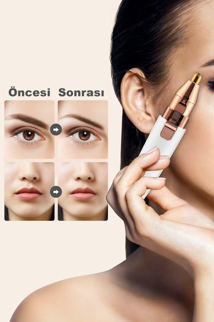 DP-63 2 Başlıklı Flawless Yüz Tüy Alıcı Kaş Bıyık Kıl Epilasyon Aleti