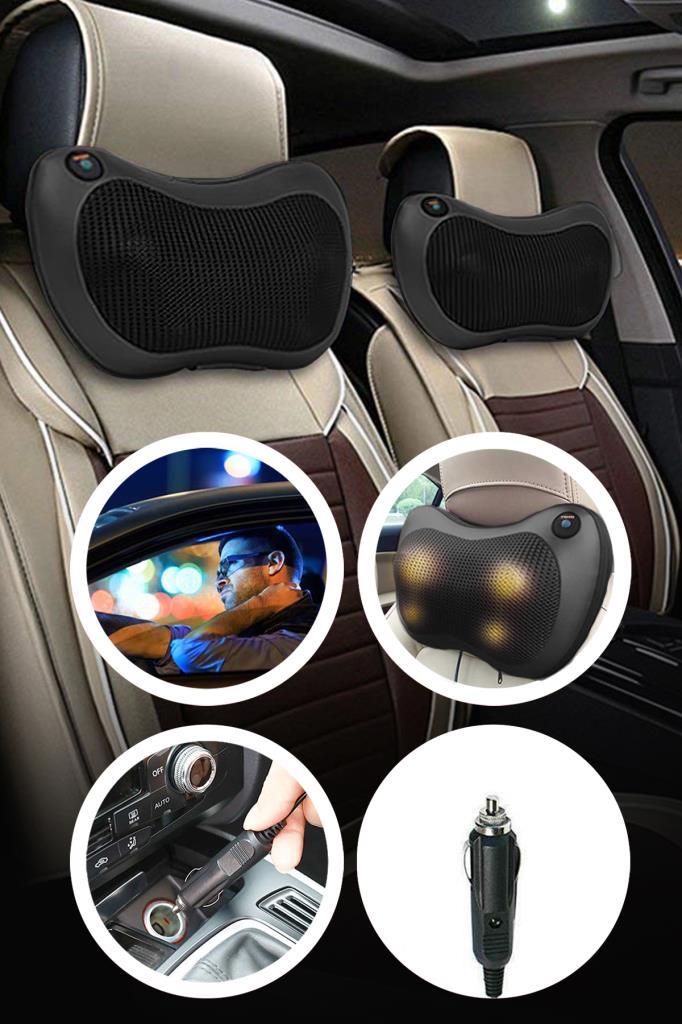 DP-75 SİYAH RENK 8 Toplu Ovmalı Masaj Yastığı Tüm Vücut Masaj Aleti