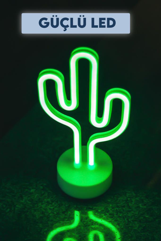 (KIRILABİLİR)DP-86 Dekoratif Kaktüs Neon Led Gece Lambası