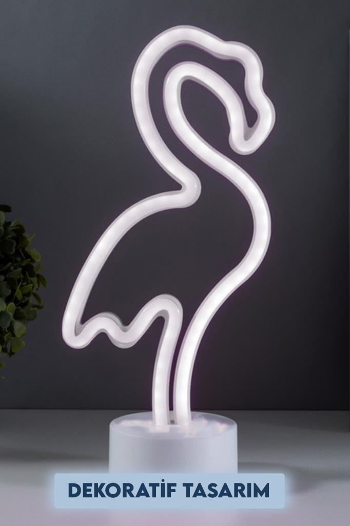 (KIRILABİLİR) DP-87 Dekoratif Flamingo Neon Led Işıklı Gece Lambası