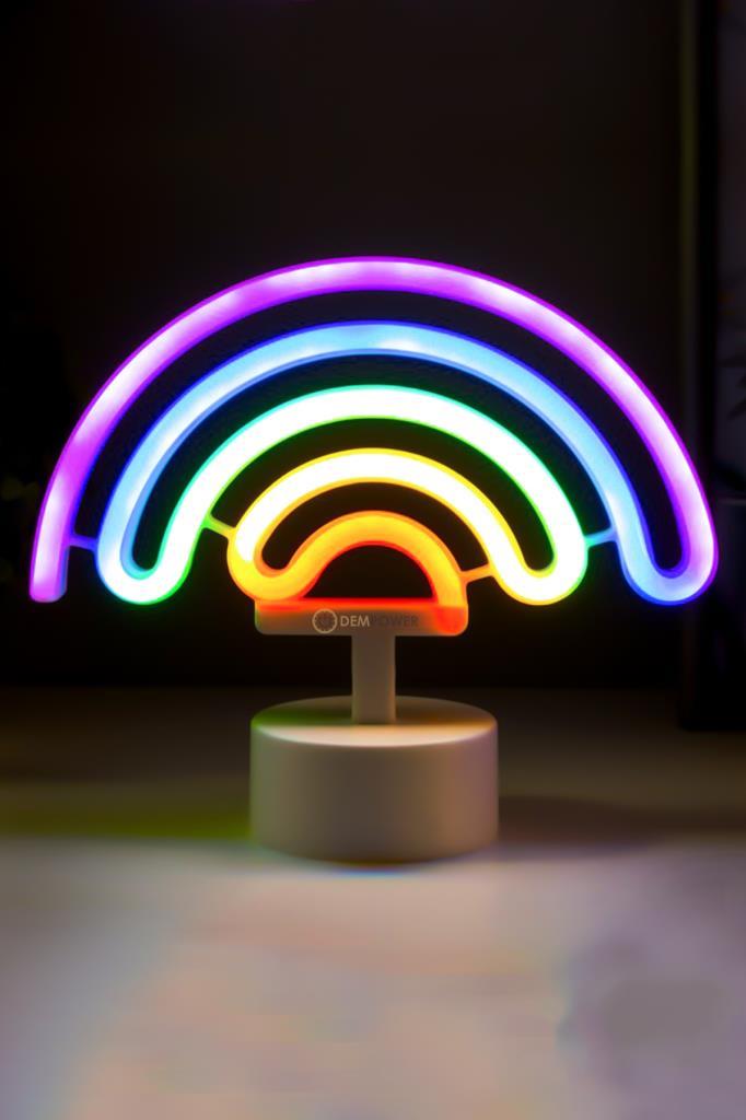 (KIRILABİLİR) DP-88 Dekoratif Gökkuşağı Neon Led Gece Lambası