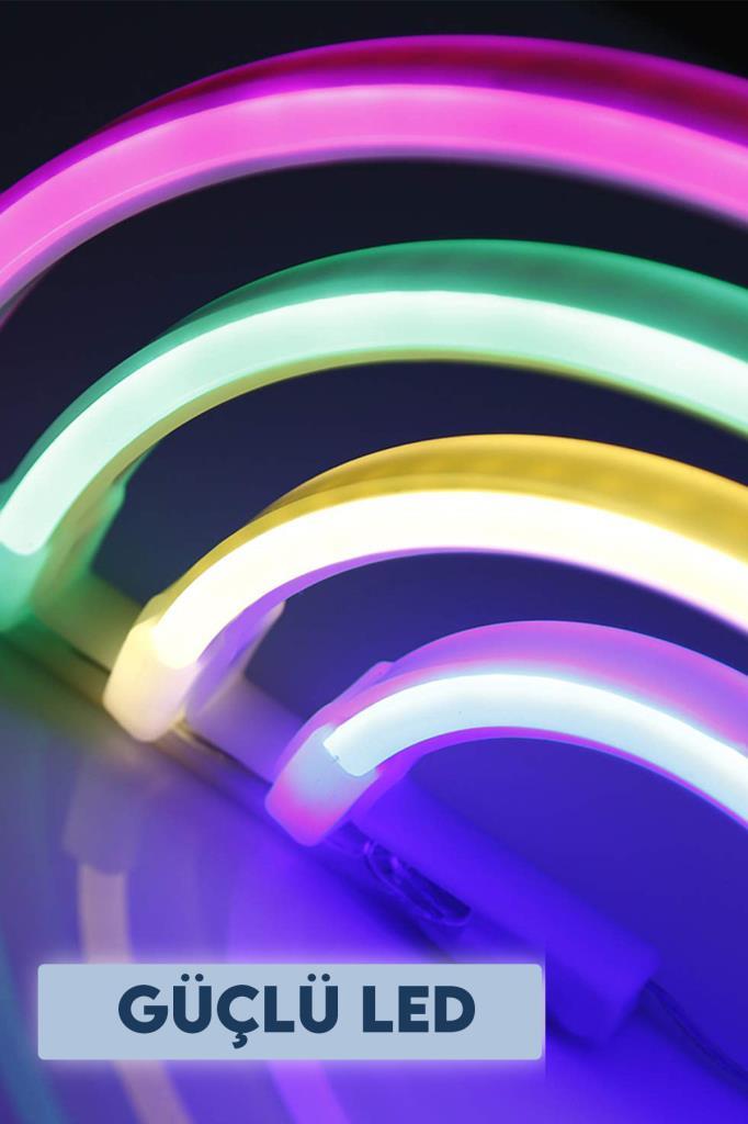 (KIRILABİLİR) DP-88 Dekoratif Gökkuşağı Neon Led Gece Lambası