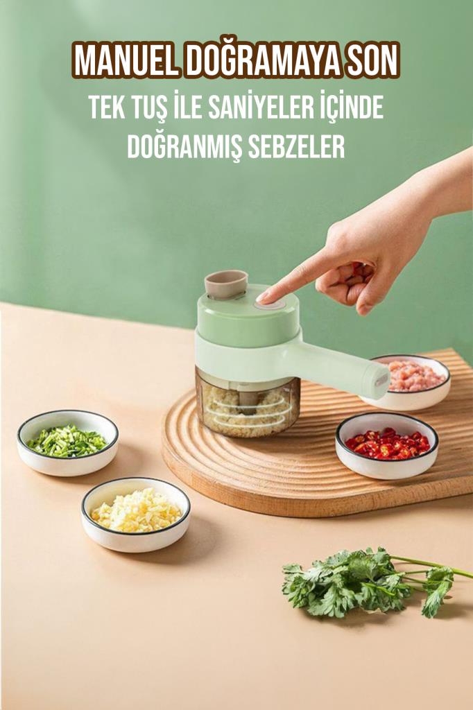 El Tutmalı Şarjlı Mini Doğrayıcı