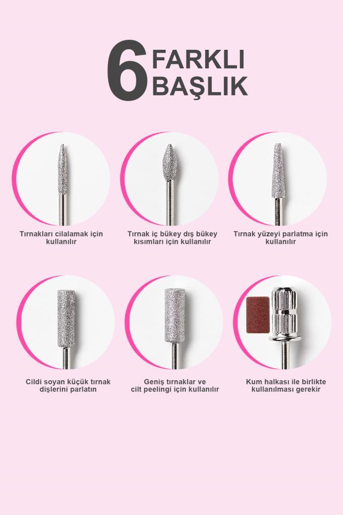 Elektrikli Manikür-Pedikür-Törpü Makinesi Pembe Renk