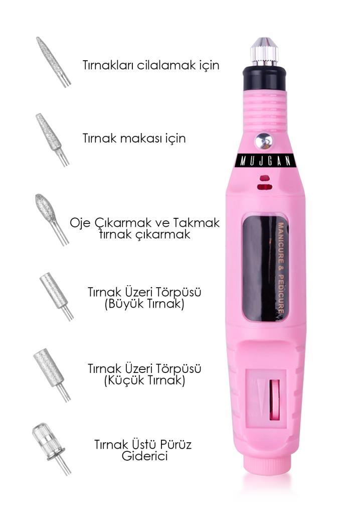 Elektrikli Manikür-Pedikür-Törpü Makinesi Pembe Renk