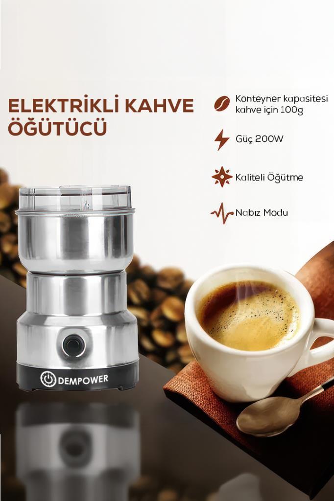 Elektrikli Paslanmaz 4 Bıçaklı Çelik Kahve Öğütücü