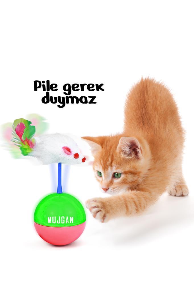 Hacıyatmaz Evcil Hayvan Tüylü Fare Şekilli Kedi Köpek Oyuncak Top
